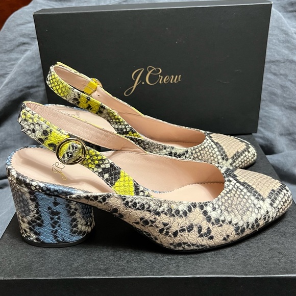 J. Crew Shoes - NEW J. CREW SLINGBACK LEATHER PUMP SZ 8 MIXED SNAKE
